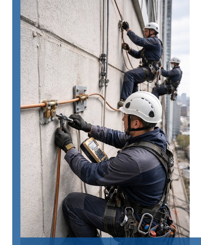 Монтаж системы заземления здания и молниезащиты в Шелехове