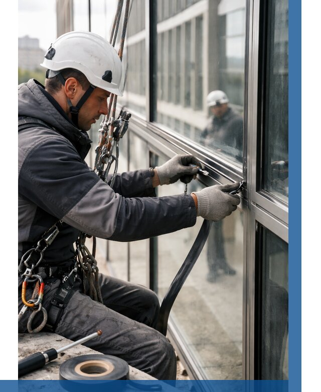 Ремонт витражных конструкций в Шелехове от 3750 р. | ВЫСОТНИК-Шлх