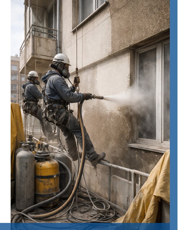 Пескоструйная очистка фасада в Шелехове от 696 р. | ВЫСОТНИК-Шлх