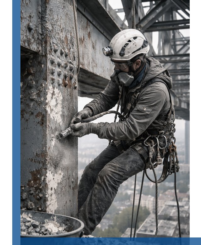 Удаление старой краски с металлических конструкций в Шелехове