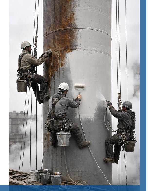 Покраска дымовых труб в Шелехове от 9108 р. | ВЫСОТНИК-Шлх