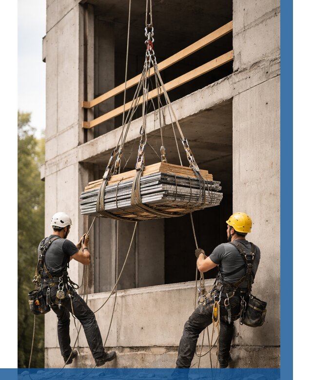 Подъем материала на этаж веревками в Шелехове от 1607 р. | ВЫСОТНИК-Шлх