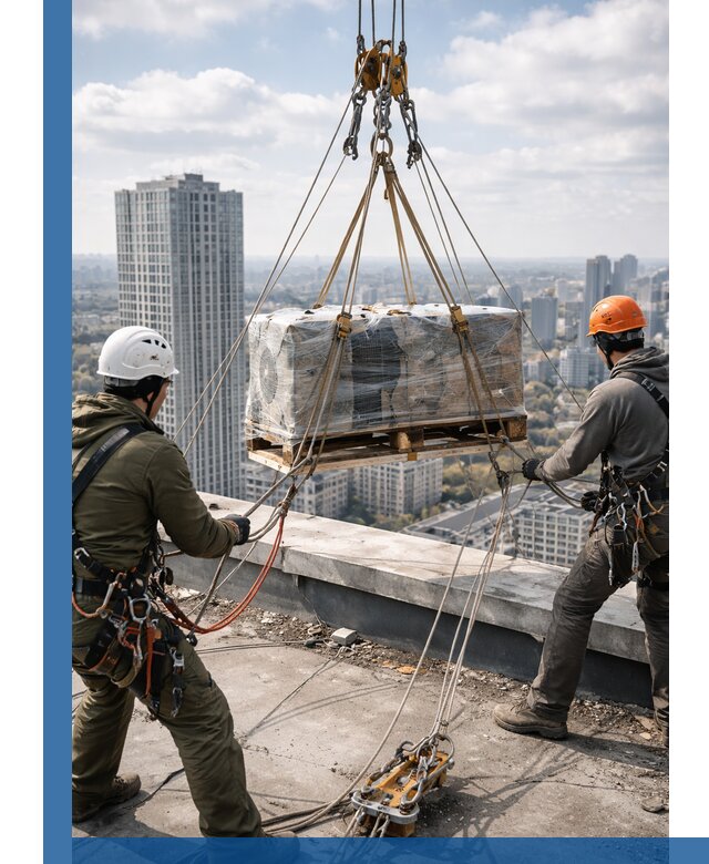 Подъем и монтаж крупногабаритных грузов на крышу в Шелехове