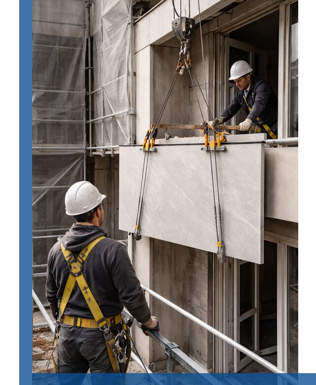 Подъем керамогранита на этаж в Шелехове грузчиками и техникой