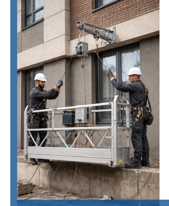 Монтаж и подъем фасадной люльки в Шелехове с гарантией безопасности