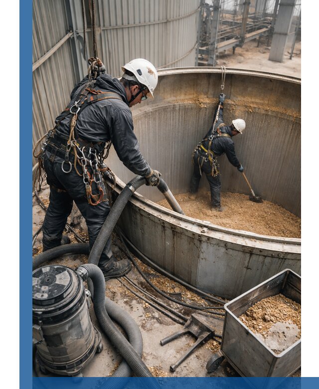 Профессиональная чистка зерновых бункеров в Шелехове с выездом