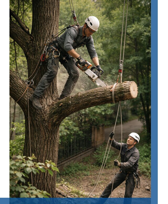 Спил деревьев альпинистами в Шелехове от 8572 р. | ВЫСОТНИК-Шлх