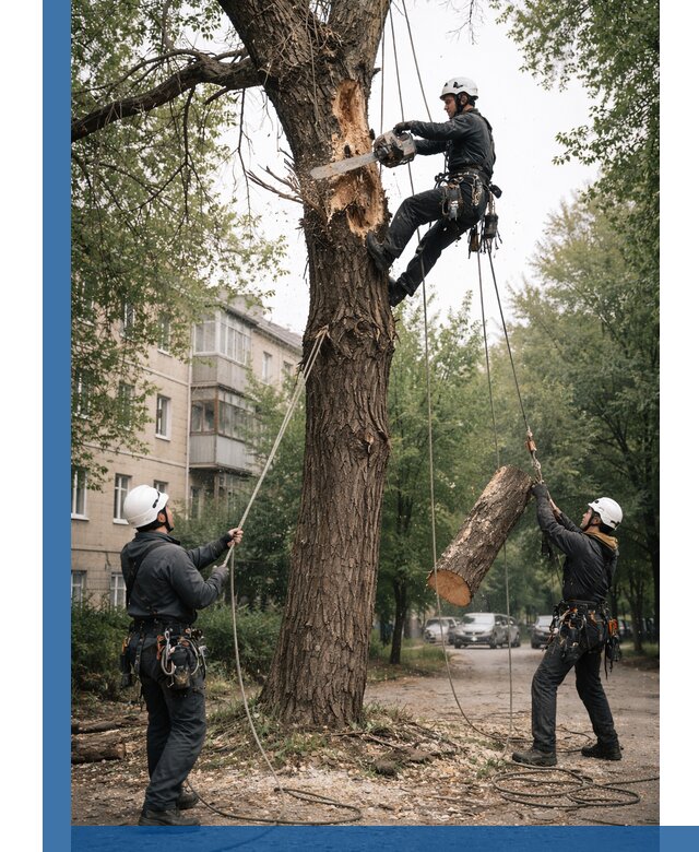 Срочное удаление аварийных деревьев в Шелехове с гарантией безопасности