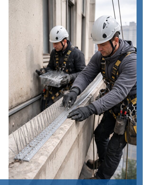 Установка шипов от птиц в Шелехове от 911 р. | ВЫСОТНИК-Шлх